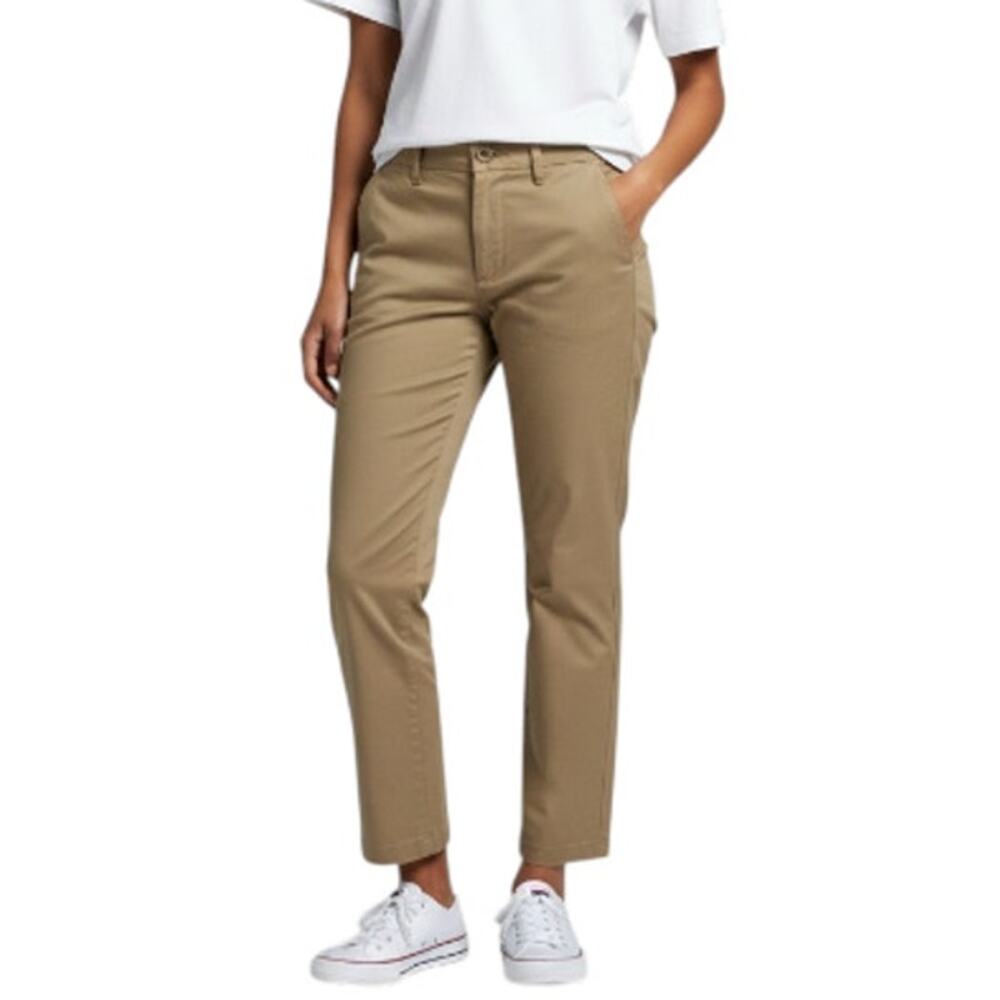 J. CREW Pant Women 12 Tan High-Rise Straight Leg Officecore Cottagecore Classic